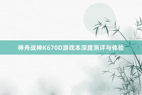 神舟战神K670D游戏本深度测评与体验