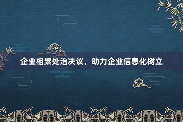 企业相聚处治决议，助力企业信息化树立